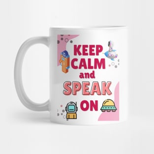 Cute Speech Therapy Inspirational Spaceship Art Mug